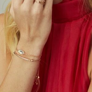 Kendra Scott “Elaina” Silvertone Adjustable Bracelet